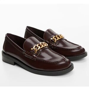 NEW Mango chain loafers in brown size 35 fits US 5.5